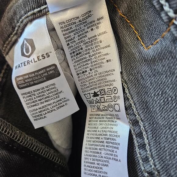 Levi's [Read] 512 Slim Taper Black Distressed Paint Splatter Stretch 33x32(30.5) - Picture 6 of 10